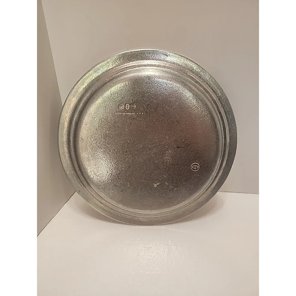 Vintage Wilton Armetale Pewter Wall Art Hanging Plate Covered Bridge USA